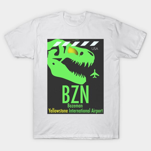 BZN Bozeman Yellowstone airport code T-Shirt by Woohoo